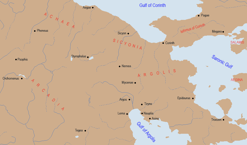 Kaart van Argolis
