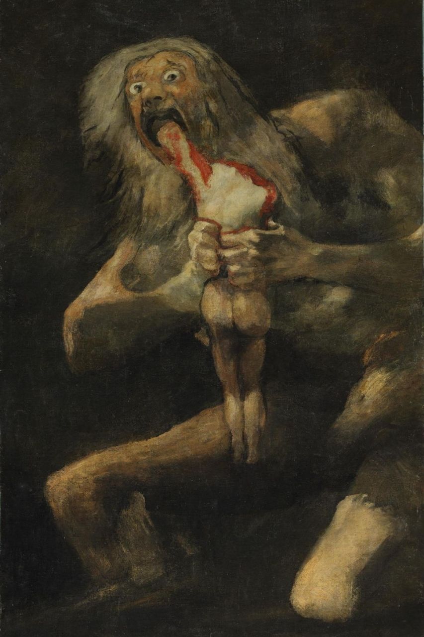 Cronus die zijn zoon verslindt, door Goya