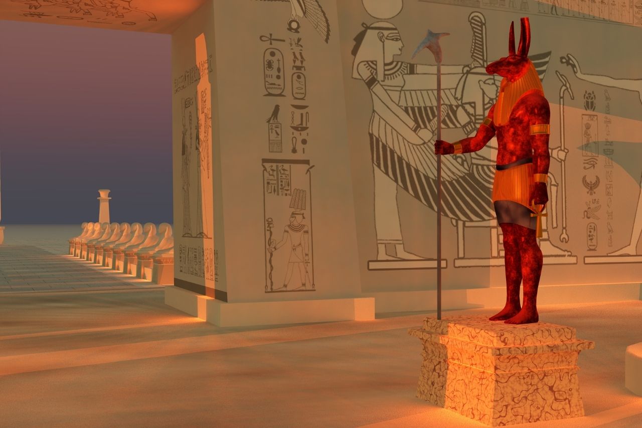 Ontwerp van hoe Seths tempel eruit zou zien