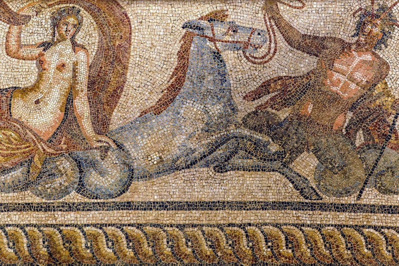 Poseidon die Amphitrite ontvoert, mozaïek