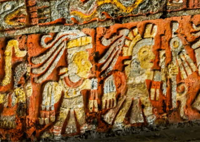 Standbeeld van Huitzilopochtli, de beroemde Azteekse krijgersgod