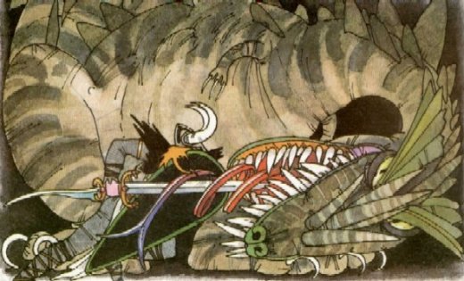 Beowulf doodt Grendel