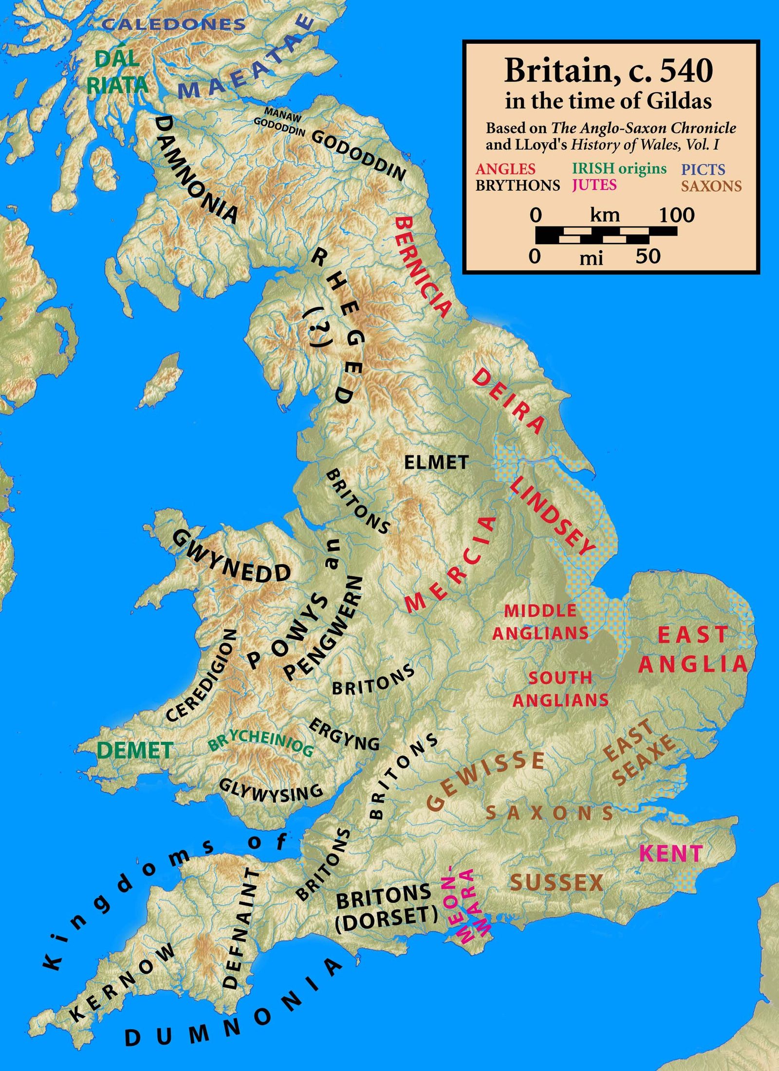 Brittannië, ca. 540, ten tijde van Gildas