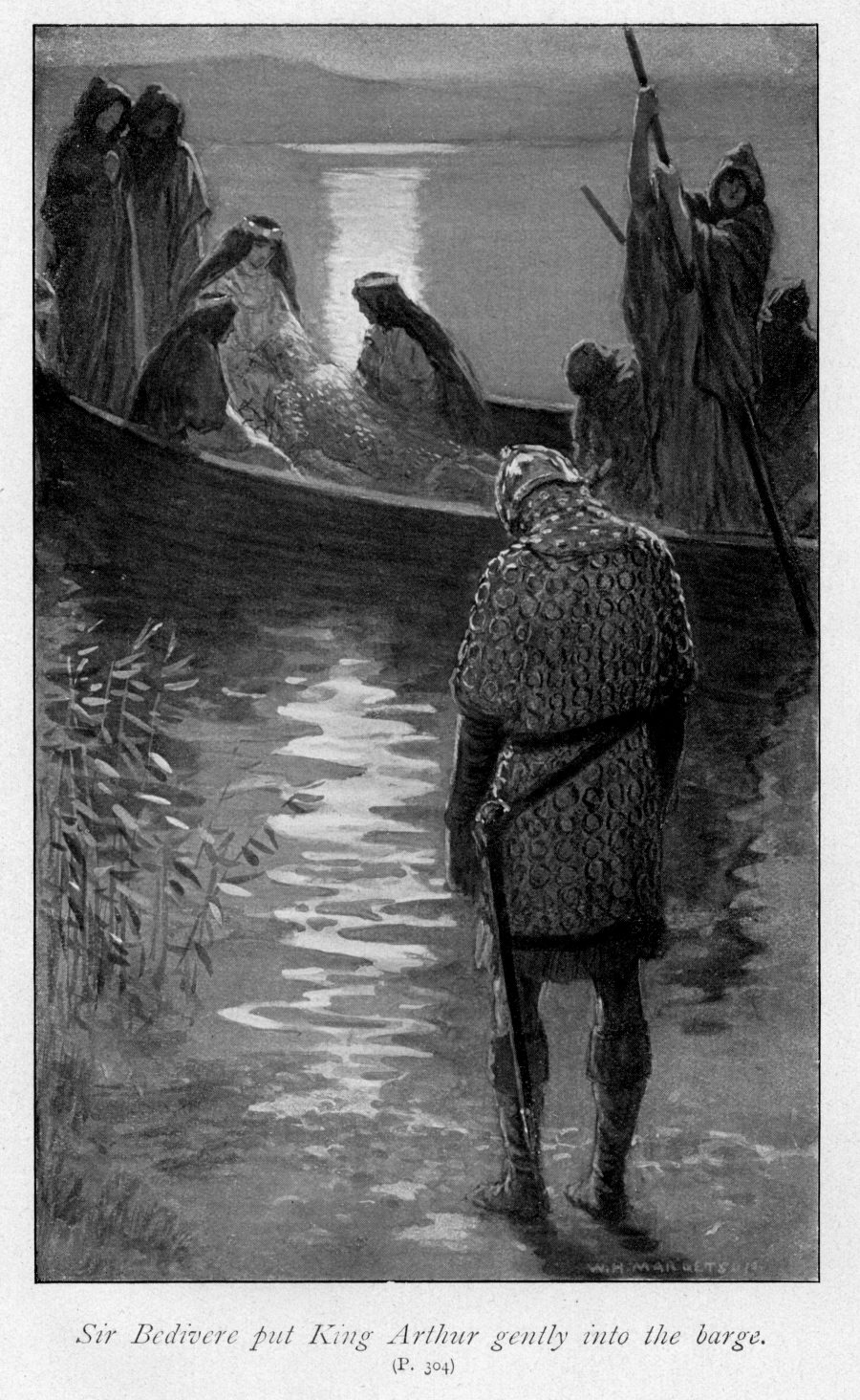 W. H. Margetson's illustratie voor Legends of King Arthur and His Knights van James Knowles