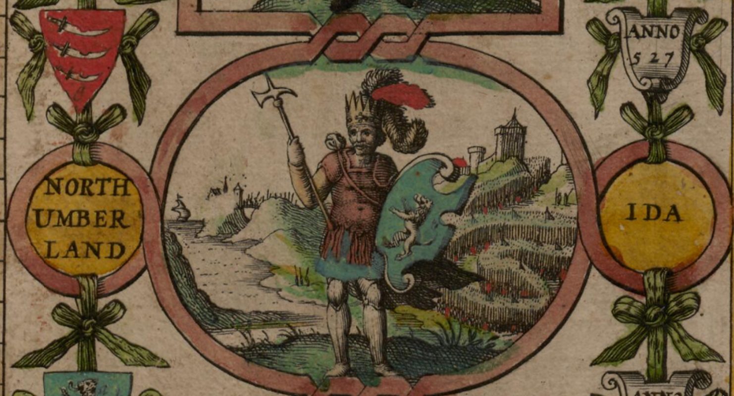 Ida van Bernicia, de grootvader van Æthelfrith, afgebeeld op John Speeds kaart van de Saksische Heptarchie, 1611