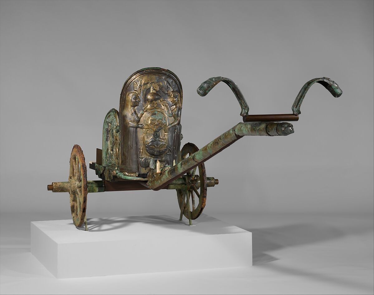De strijdwagen van Monteleone van de Etrusken, de Tyrrheniërs uit Plato's beschrijving