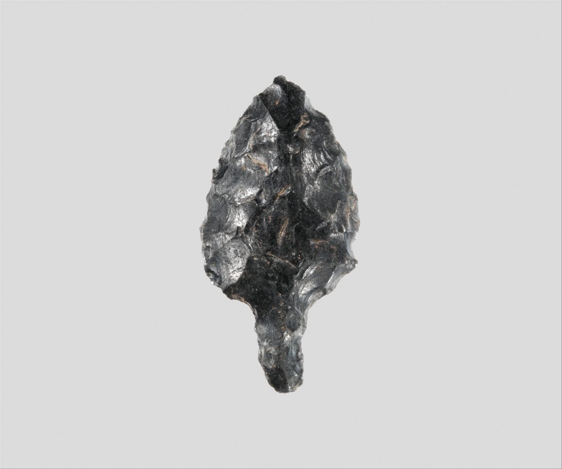 Bladvormig stuk obsidiaan uit de neolithische Cycladische cultuur