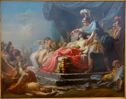 Patroclus en Hector in de strijd - scène uit de Ilias
