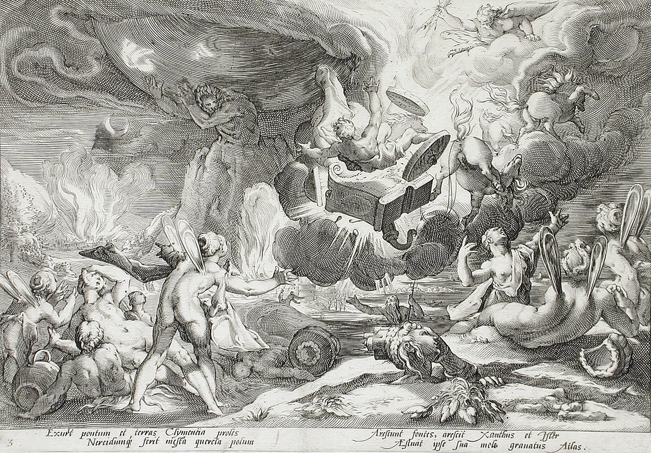 Phaethon die de strijdkar naar de zon drijft, Hendrik Goltzius, 1590