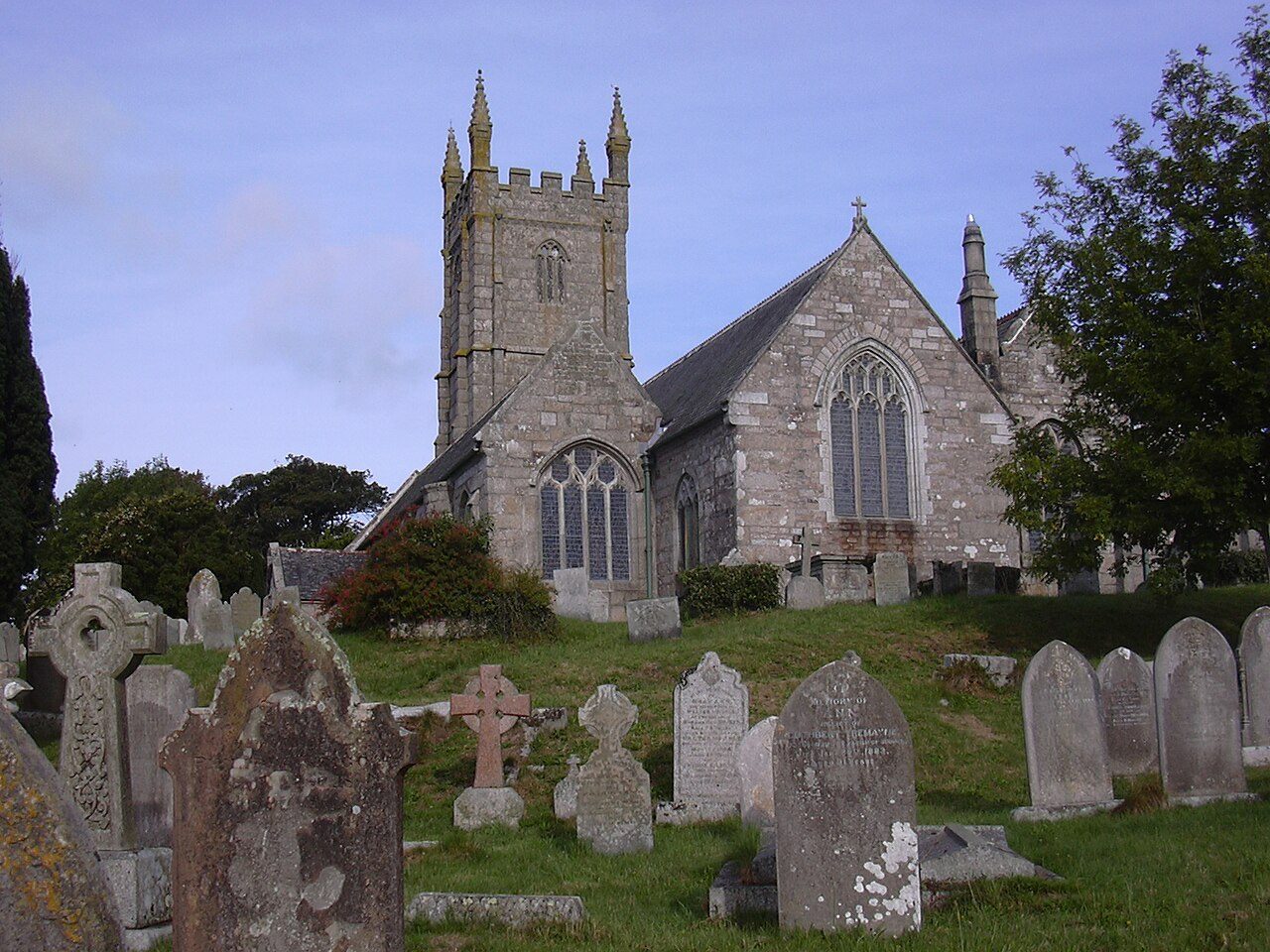 De Sint-Constantijnkerk, mogelijk vernoemd naar koning Constantijn, Kerrier, Cornwall