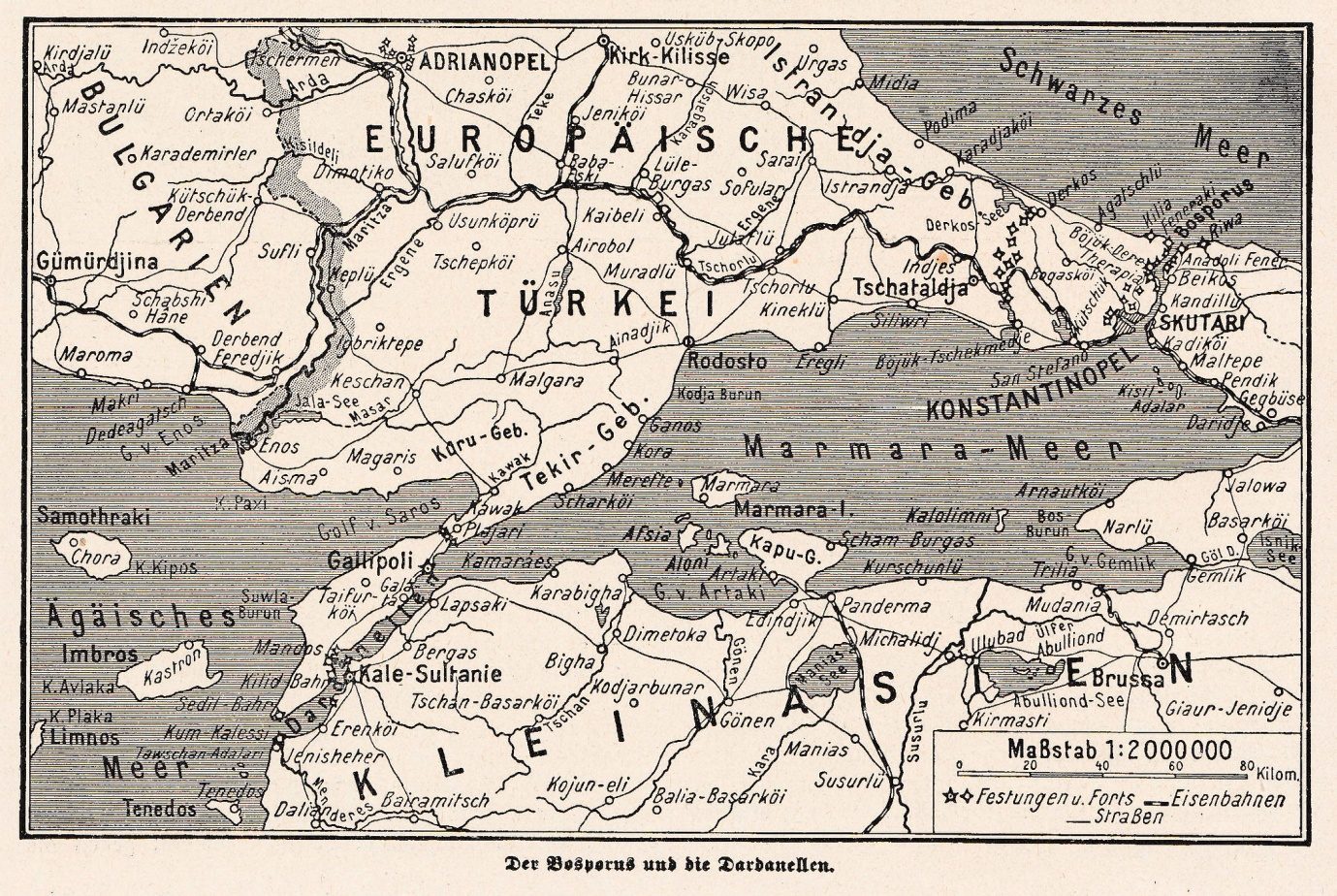 Kaart van de Zee van Marmara, met de smalle ingangen aan beide uiteinden. Credit: Thomas Quine, CC-BY 2.0